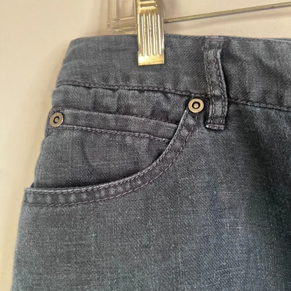 J Jill Blue 100% Linen Casual Lightweight Skirt Women's Size 12‎